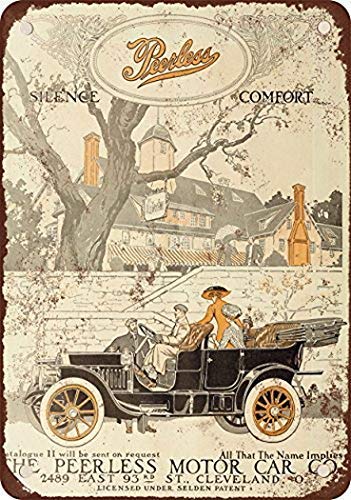 BDTS 1910 Peerless Motor Cars Cartel de metal de 20 x 30 cm