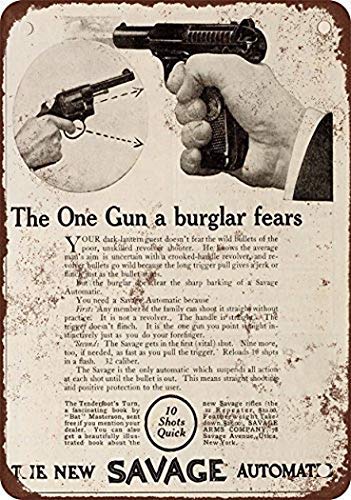 BDTS 1910 Savage Automatic Pistols - Señal de metal (20,3 x 30,5 cm)