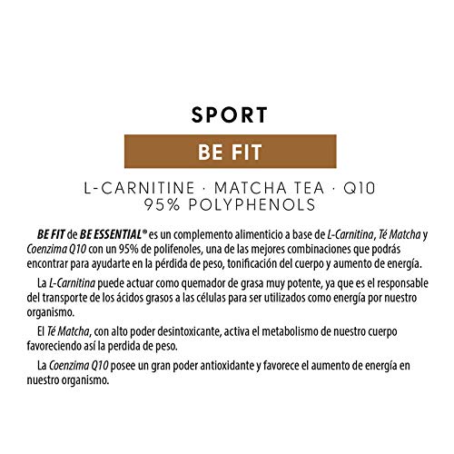 Be Essential - Be Fit -Quemagrasas vegano: L-carnitina,Te matcha,Q10, 30cápsulas