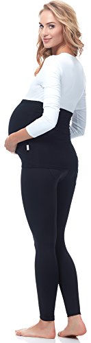 Be Mammy Bandas de Maternidad del Vientre Pack de 2 para Mujer 169 (Negro/Azul Oscuro, 36/38)