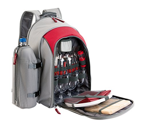 BE NOMAD SE970B - Mochila para pícnic (aislamiento térmico, para 4 personas) talla única rojo/gris