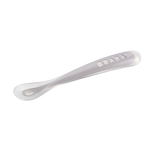 Béaba 913413 Set de 4 cucharas ergonómicas, primera edad, Color Soft rainbow