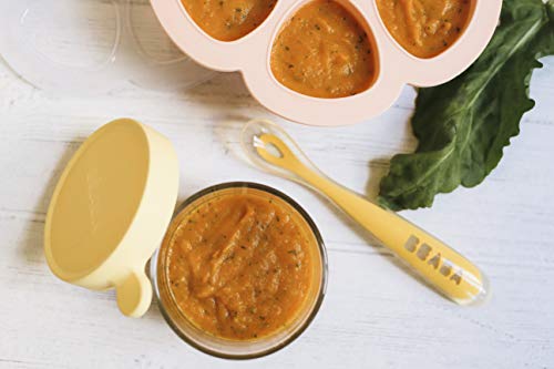 Béaba 913413 Set de 4 cucharas ergonómicas, primera edad, Color Soft rainbow