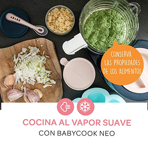 Béaba Babycook Neo Robot de cocina infantil: tritura, cocina y cuece al vapor, Rápida en 15 minutos, Recipiente de vidrio y cubeta de acero inoxidable, Para Bebés y Niños