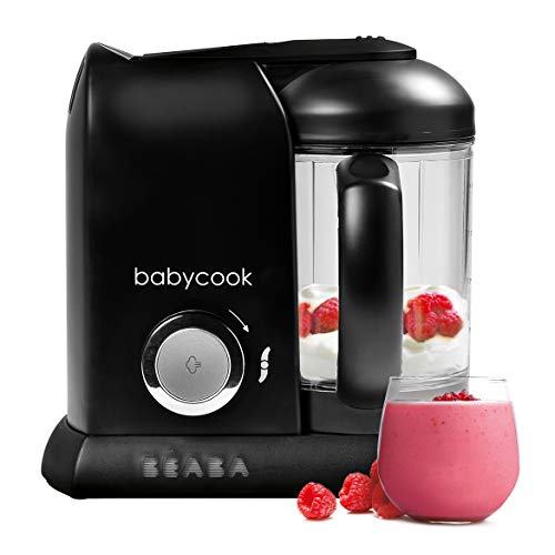 Béaba Babycook Solo Robot de cocina infantil 4 en 1, Tritura, cocina y cuece al vapor, Cocción rápida, Comida casera y deliciosa para bebés y niños, Comida variada para tu bebé, Negro