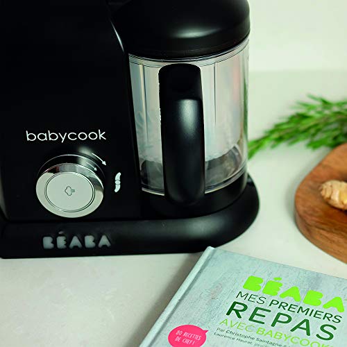 Béaba Babycook Solo Robot de cocina infantil 4 en 1, Tritura, cocina y cuece al vapor, Cocción rápida, Comida casera y deliciosa para bebés y niños, Comida variada para tu bebé, Negro
