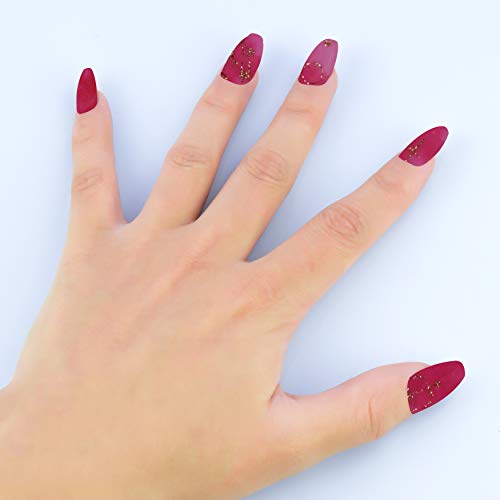 Beashine Accesorio para uñas, 14 Pegatina de uñas, Nail Art Tip Artificiales uñas postizas Length Full Cover Beauty Art Decoration Diseño Manicura Pedicura para Mujeres niñas(DA195)