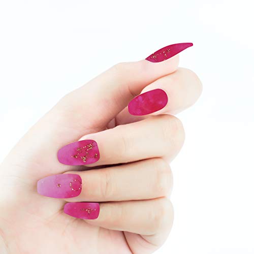 Beashine Accesorio para uñas, 14 Pegatina de uñas, Nail Art Tip Artificiales uñas postizas Length Full Cover Beauty Art Decoration Diseño Manicura Pedicura para Mujeres niñas(DA195)