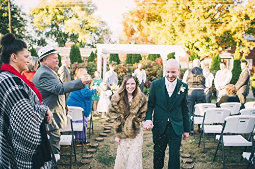 BEAUTELICATE Chal Estola Capa Mujer de Piel Sintética Invierno para Fiesta Novia Bodas