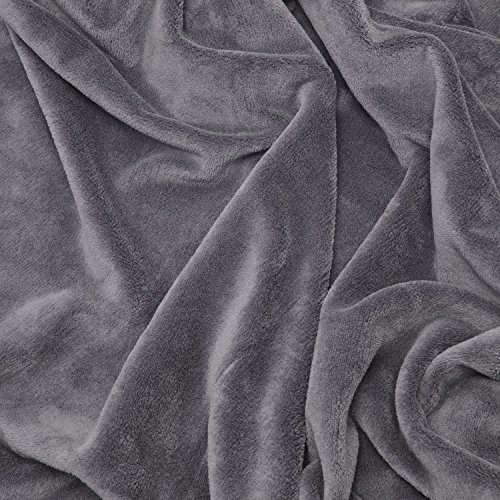 Beautissu XXL Manta de sofá y Cama Aurelia Suave cálida 220x240cm Microfibra Forro Polar Coral ÖKO-Tex Antracita