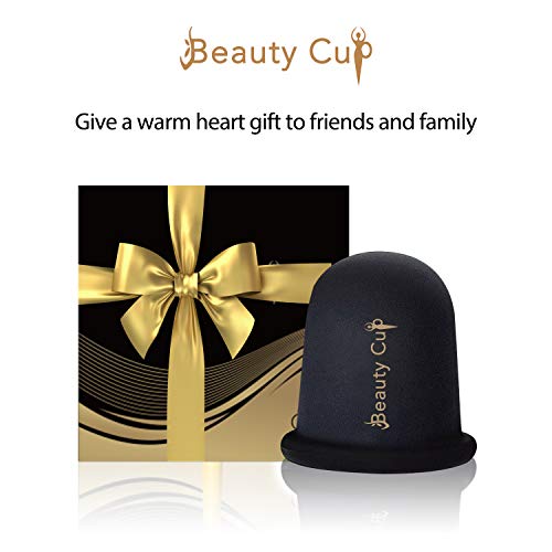 BEAUTY CUP Taza de ventosas de silicona anticelulítica Tazón de aceite profesional anticelulítico/ventosas al vacío Tratamiento corporal para piernas brazos espalda cuello etc.Negro