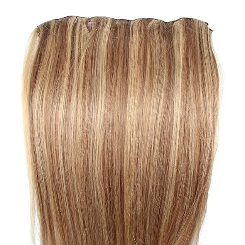 Beauty7 7 unidades 70g extensiones de clip de pelo natural pelucas cabello humano de color 8# y 613# de 18 pelugadas 46cm larga