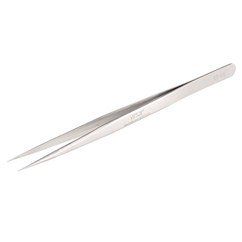 Beauty7 SS-SA Pinza para Depilar Cejas de Acero Inoxidable Pinzas de Pestañas Postizas Falsas Excelentes para Quitar Acné Vello de las Cejas Nariz y Vellos Encarnados Astillas Pinzas Puntos Negros