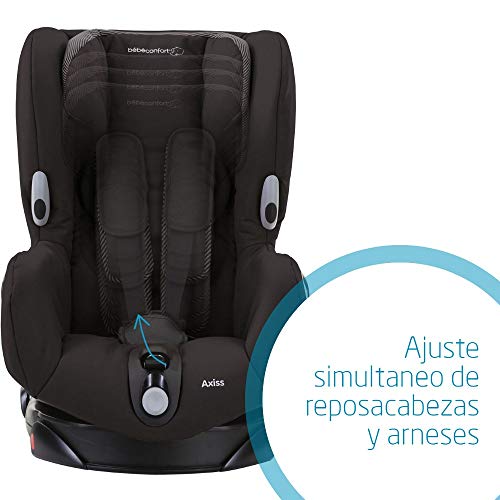 Bébé Confort Axiss Silla infantil giratoria para coche del grupo 1, ajuste extraseguro, reclinable, 9 meses - 4 años, 9 - 18 kg, negro (Black Raven)