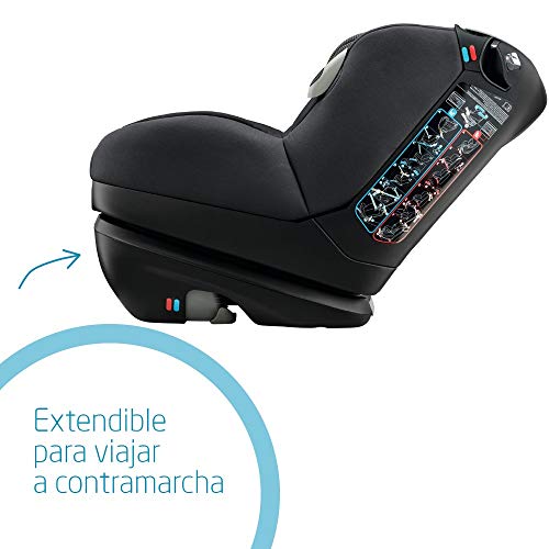 Bébé Confort OPAL, Silla de coche bebé, R44/04, a contramarcha o sentido de la marcha, ajustable y reclinable, instalación con cinturón de seguridad, 0 meses - 4 años, 0-18kg, Black Raven (negro)