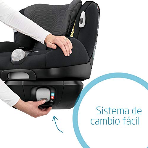Bébé Confort OPAL, Silla de coche bebé, R44/04, a contramarcha o sentido de la marcha, ajustable y reclinable, instalación con cinturón de seguridad, 0 meses - 4 años, 0-18kg, Black Raven (negro)