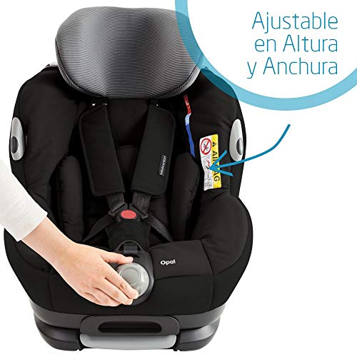 Bébé Confort OPAL, Silla de coche bebé, R44/04, a contramarcha o sentido de la marcha, ajustable y reclinable, instalación con cinturón de seguridad, 0 meses - 4 años, 0-18kg, Black Raven (negro)