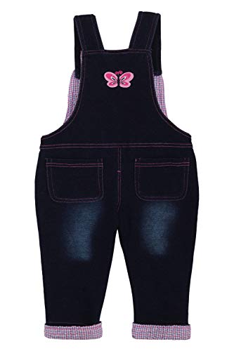 Bebé Infante Niñas Denim Pantalones de Peto Overol Algodón Jeans Pantalones con Tirante - Lindo Conejito Mariposa Patrón Talla 92/98