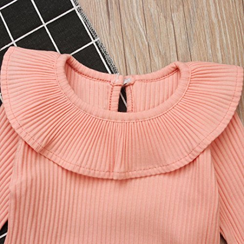 Bebé Mono, Shop Recién Nacido Bebé Mono Niña Ruffles sólidos Romper Manga Corta Bodies Ropa Casual Jumpsuit, 0-18 Meses (70 (0-3meses), Rosado)