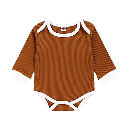 Bebé Muchachas Niños Monos Manga Larga Mono Color sólido Monos Ropa de Simplicidad Unisexo (Yellow, 3-6m)