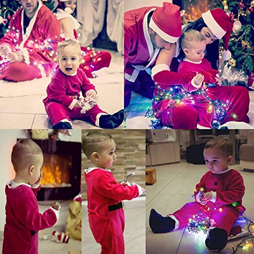 Bebé Recién Nacido Navidad Mono Disfraz de Papá Noel para Niños Niñas Mameluco Invierno Bodysuit Pijama Algodón Sleepsuit (3-24 Meses)