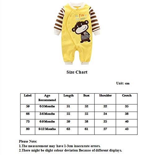 Bebés Pijama Algodón Mameluco Niñas Niños Peleles Sleepsuit Caricatura Trajes, 3-6 Meses