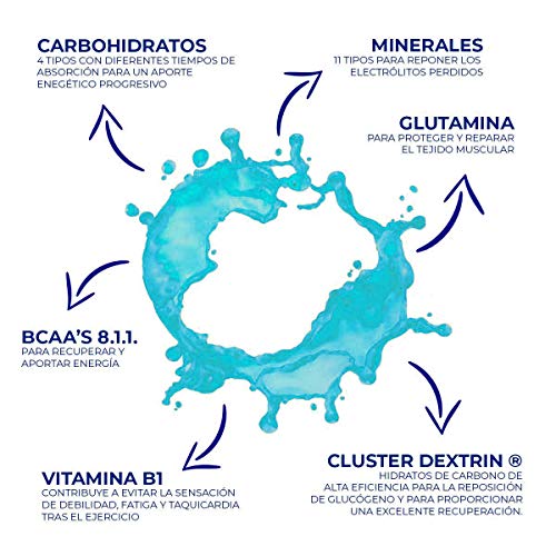 Bebida isotónica y energética Nutrinovex 360º Longovit con BCAA's, Glutamina y Magnesio (Blue tropic, Blue tropic, 1000 g)