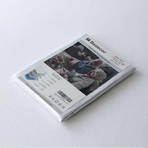 Bedecor 2X Lavables colchón Protector Impermeable/Colchón Incontinencia,Antibacteriano, Anti-ácaro,para incontinencia, niños, Adultos Mayores - 70 x 90cm (Azul)