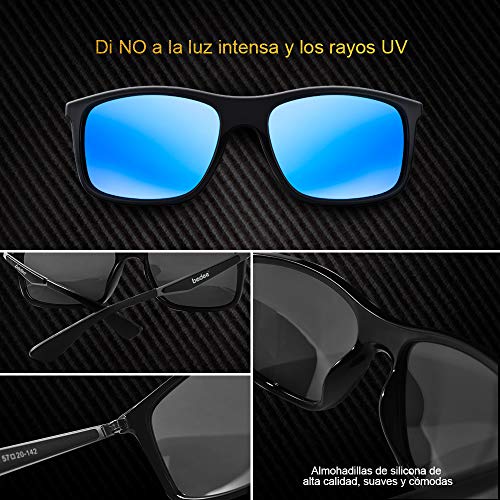 bedee Gafas de Sol Hombre,Gafas de Sol Polarizadas Aptos para Conducir, Pescar e Ir en Bicicleta Montaña,Lentes UV400 Y Montura De TR-90,100% De Protección UV（Azul） …