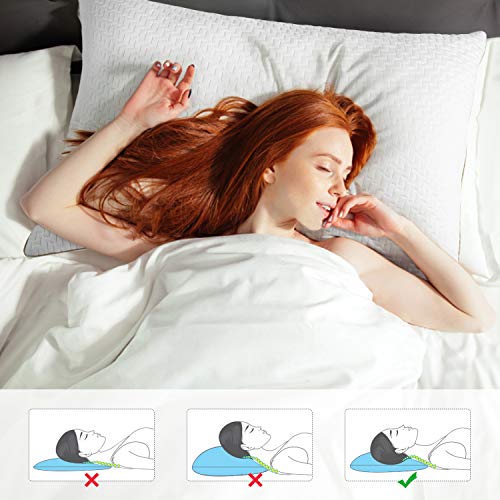 BedStory Almohadas Bambú 50x75 Almohada 2 Pack con Funda de Lavable Almohada Antiácaros con 80% de 3D Fibra + 20% de 7D Fibra de poliéster Relleno de Almohadas de Calidad Hotelera