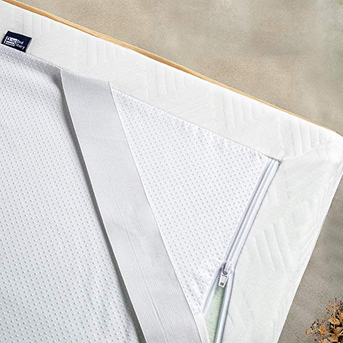 BedStory [Infusión de Té Verde Natural Topper Colchón 90x190x5cm con Infusión de Té Verde Natural, Anti-ácaros y Transpirable, Sobrecolchón Viscoelastico con Cubierta Desmontable y Lavable