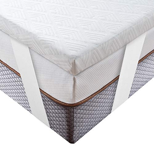 BedStory [Infusión de Té Verde Natural Topper Colchón 90x190x5cm con Infusión de Té Verde Natural, Anti-ácaros y Transpirable, Sobrecolchón Viscoelastico con Cubierta Desmontable y Lavable