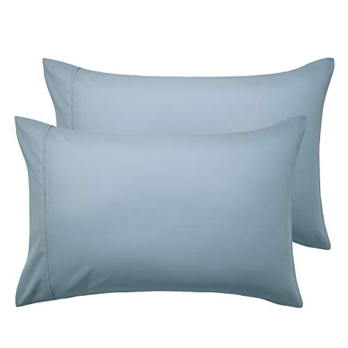 Bedsure Funda Almohada 70x40 cm de Microfibra - Juego de 2 Fundas Almohadas 40x70 Transpirable Suave Antiarrugas, Azul Grisáseo, sin Cremallera, 2 Unidades