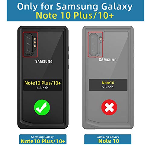 Beeasy Funda Samsung Note 10 Plus [5G],Impermeable 360 Grados Protección IP68 Carcasa Galaxy Note10+ Antigolpes Rígida Robusta Resistente Impacto Militar Duradera Fuerte Seguridad Case Cover,Negro