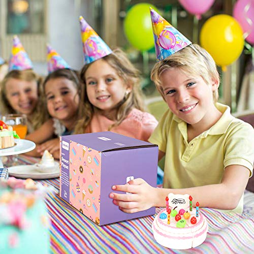BeebeeRun 83 Piezas DIY Cortar Juguetes de Pastel de cumpleaños,Juguetes de Juego de té de Fiesta,Juguetes educativos de Cocina Regalo de cumpleaños para niños de 3 a 4 5 años