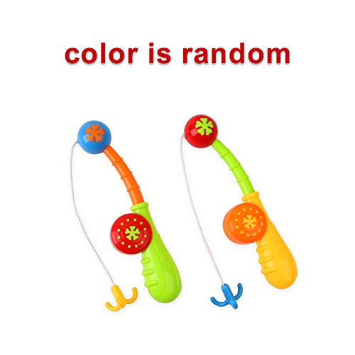 BeebeeRun Agua Baño Juguete de Baño Juego de Pesca,6 Peces Flotantes y 2 Barras, gran Regalo para Niños Niñas,Juguetes Niños 2 Años