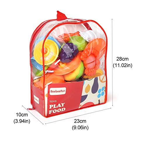BeebeeRun Corte de Frutas y Alimentos Falsos,Alimentos Juguetes Niños 3 Años,Accesorios de Cocina