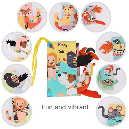 BeebeeRun Libros de Tela para Bebé Animales Activity Libros Blandos,Aprendizaje y Educativo Juguete para Bebé Recién Nacido Niños