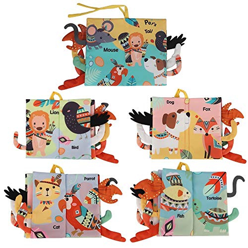 BeebeeRun Libros de Tela para Bebé Animales Activity Libros Blandos,Aprendizaje y Educativo Juguete para Bebé Recién Nacido Niños
