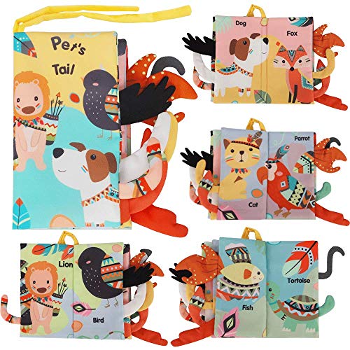 BeebeeRun Libros de Tela para Bebé Animales Activity Libros Blandos,Aprendizaje y Educativo Juguete para Bebé Recién Nacido Niños