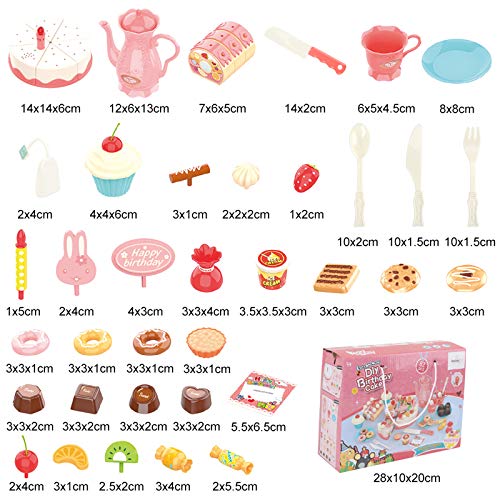 BeebeeRun Pastel de cumpleaños,Juguete Alimentos ,Juguetes niñas 3 años