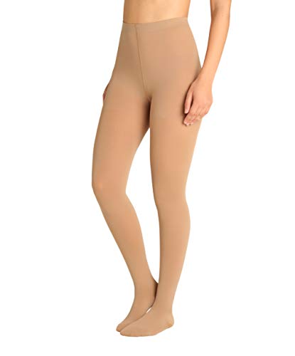 ®BeFit24 Panty de Compresión (18-21 mmHg, 90 Denieres, Clase 1) para Mujer - Pantimedias Compresion para Varices, Embarazo y Circulación - Medias Compresivas [ Size 4 - Short: A - Beige ]