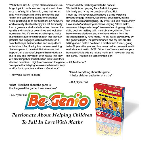 BeGenio Juego Matemáticas Niños Primaria 1º 2º Eso - Juegos de Mesa Divertidos con Dado - Juegos Educativos para Más Confianza - Juego de Mesa para Niños Sumar Restar Multiplicar