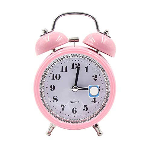 beiguoxia - Reloj Despertador con Movimiento de Cuarzo analógico y luz LED para mesita de Noche, Color Negro, Rosa, Talla única