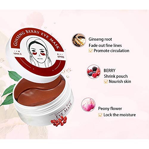 Beito 60Sheet ginseng Berry debajo del ojo parches de colágeno máscara de ojos anti-aging & arrugas ojo gel máscara de la máscara del ojo calmante almohadillas para los círculos oscuros