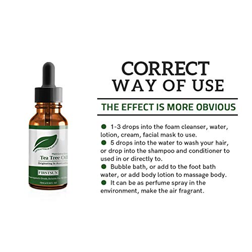 Beito Natura Pur Aceite de Árbol de Té 100% orgánico, puro y vegano Esencia para Aromaterapia y Tratamientos de Acné, Piel Grasa