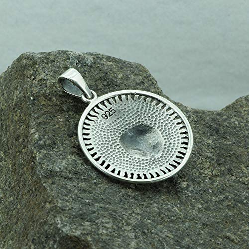 Beldiamo - Colgante de plata de ley 925 con forma de sol, diseño de cabeza de lobo, talismán eslavo amuleto celta para hombres y mujeres