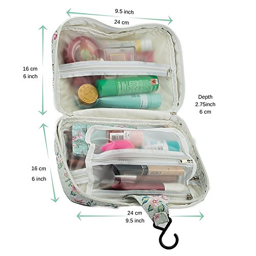 Bella & Bear «Glam» - Estuche para artículos de maquillaje, con 4 compartimentos con cremallera y asa Gran idea de regalo de Navidad para ella.