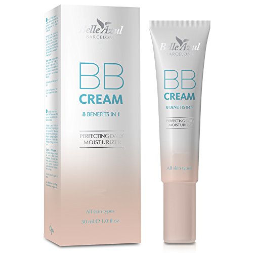 Belle Azul - BB Cream - 8 Beneficios en 1 crema, Piel impecable, Anti imperfecciones, Hidratante en 3 tonos (Tono Oscuro) Cosmética Vegana, 30ml