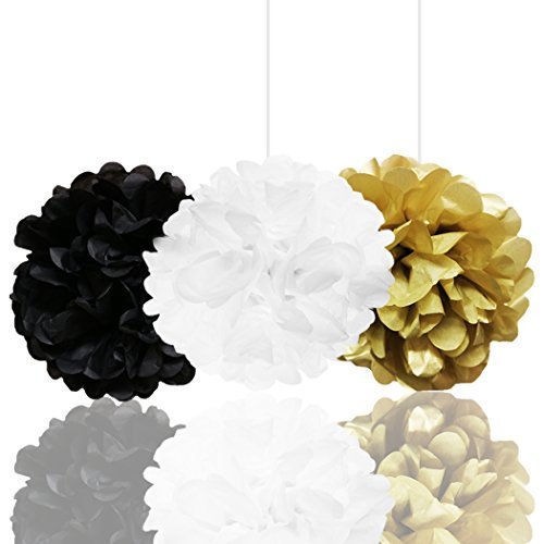 BELLE VOUS Globos Cumpleaños Happy Birthday, Suministros y Decoración Globo Grande de Aluminio - Decoración Globos De Látex Dorado, Blanco y Negro - Apto para Todos los Adultos (Age 18)